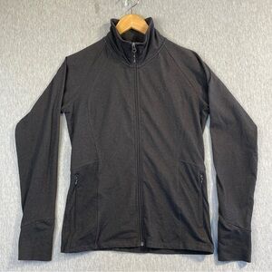 Ellen Tracy Lightweight Jacket Women’s Large Black Full Zip Stretchy Mesh